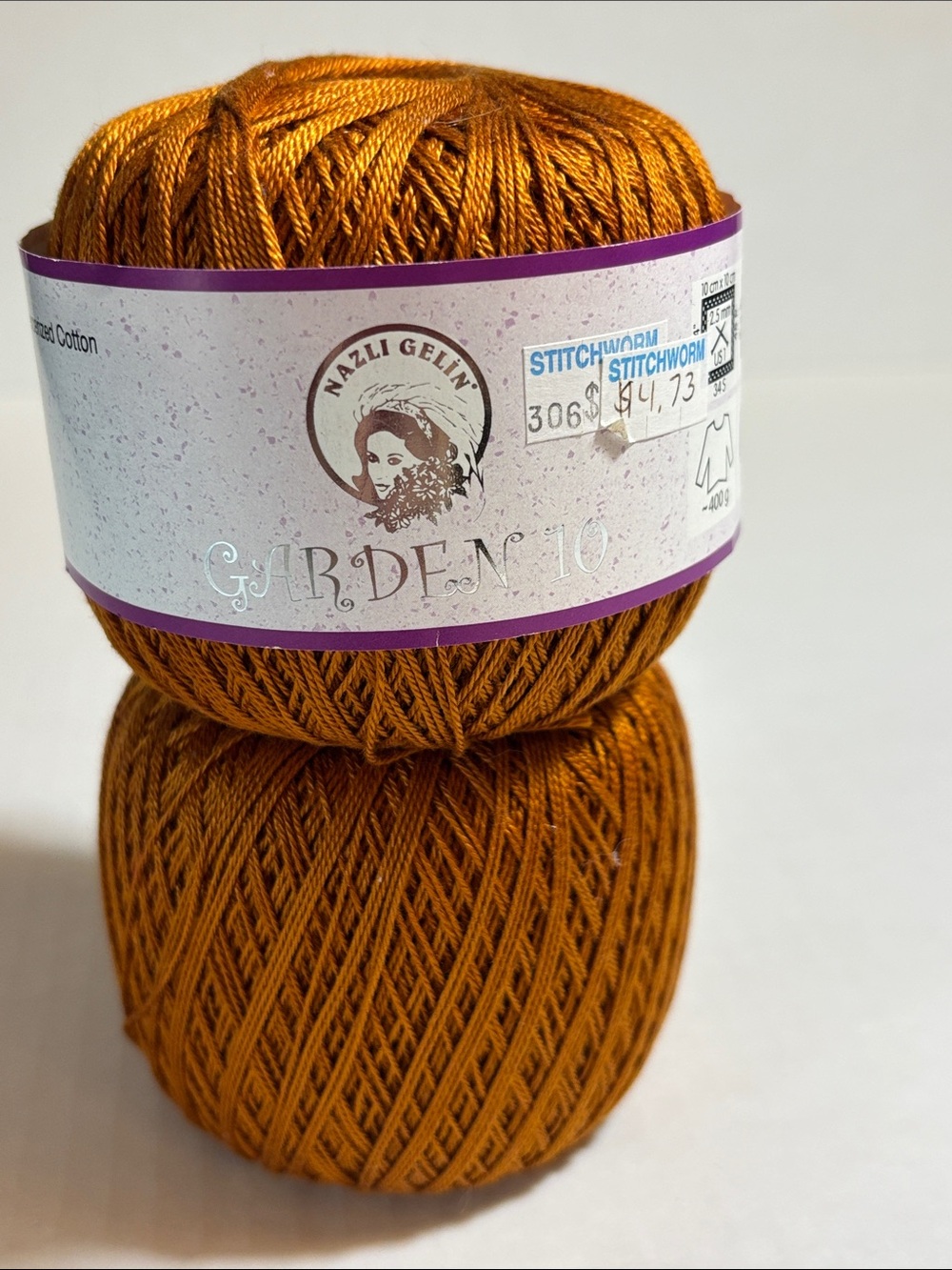 Garden 10 Cotton Yarn - Deep Burnt Orange set of 2